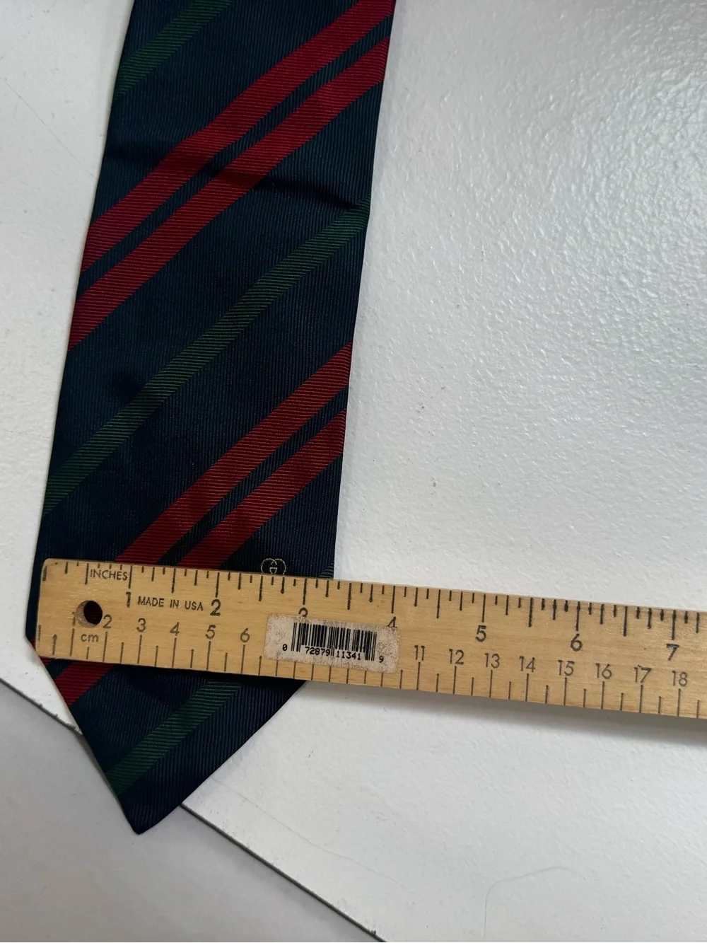Vintage Gucci Silk Necktie Tie Blue red green Stripe Italy